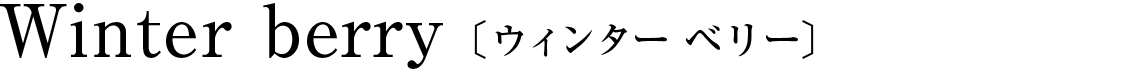 Winter berry〔ウィンター ベリー